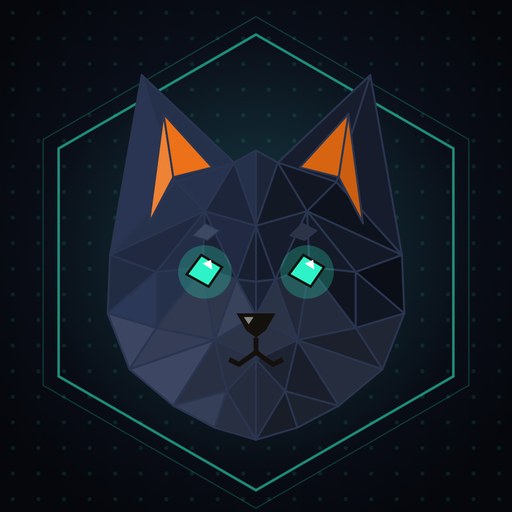 Quantum INU PFP: the low-poly shiba in a hexagon